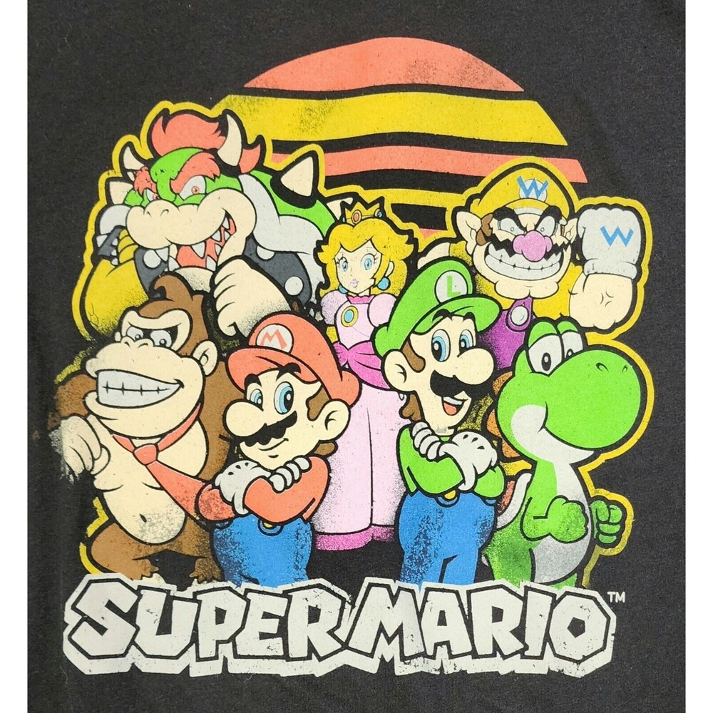 Nintendo Super Mario Brothers Black T-Shirt Size Large - Picture 2 of 6